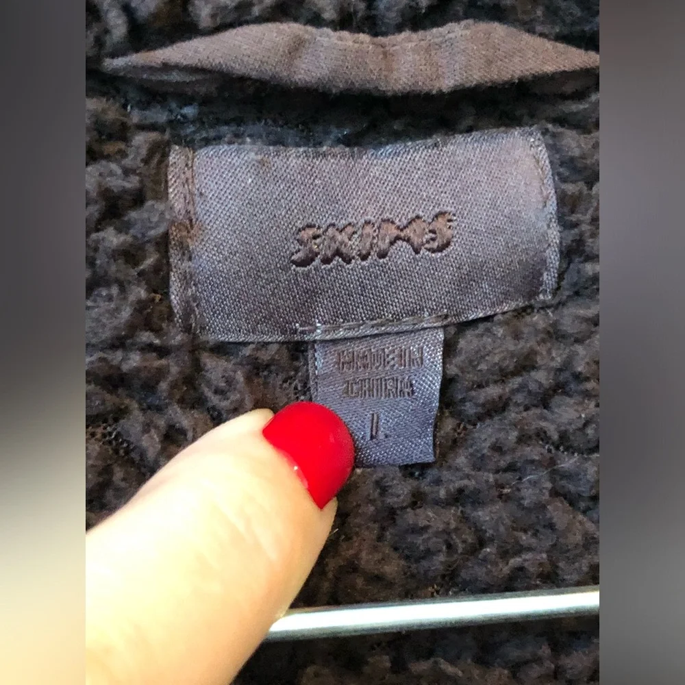 SKIMS Teddy High Pile Fleece Crop Jacket and Joggers Espresso (Set) Size L - Picture 6 of 12